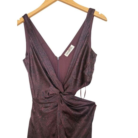 NICHOLAS Silvina Wrap Gown Size 4 Purple Snakeskin Satin Silk Formal Dress - Picture 7 of 11